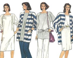 8687 VOG LONG JACKET A-DRESS TOP PANTS SKIRT PATTERN 8-12